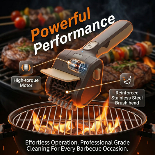 Stainless Steel Grill Brush with LED Light – Bristle-Free BBQ Cleaner 🔥